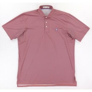 Holderness & Bourne Polo Shirt Men XL Orange Blue Geometric Edwards Golf Stretch